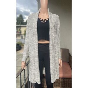Nicole For F.r Gray Chunky Knit Long Cardigan Size S/M